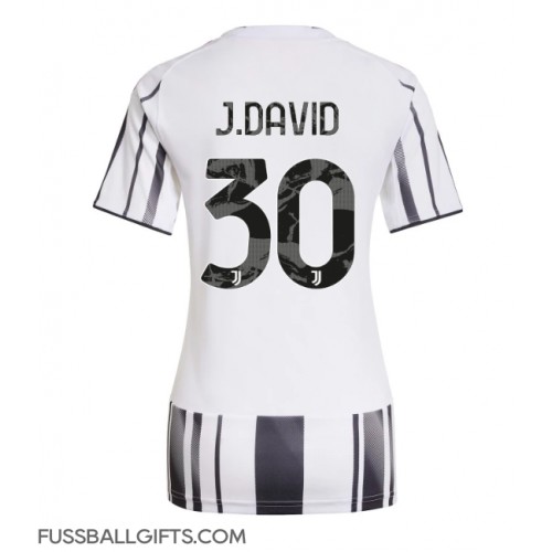 Juventus Jonathan David #30 Fußballbekleidung Heimtrikot Damen 2025-26 Kurzarm